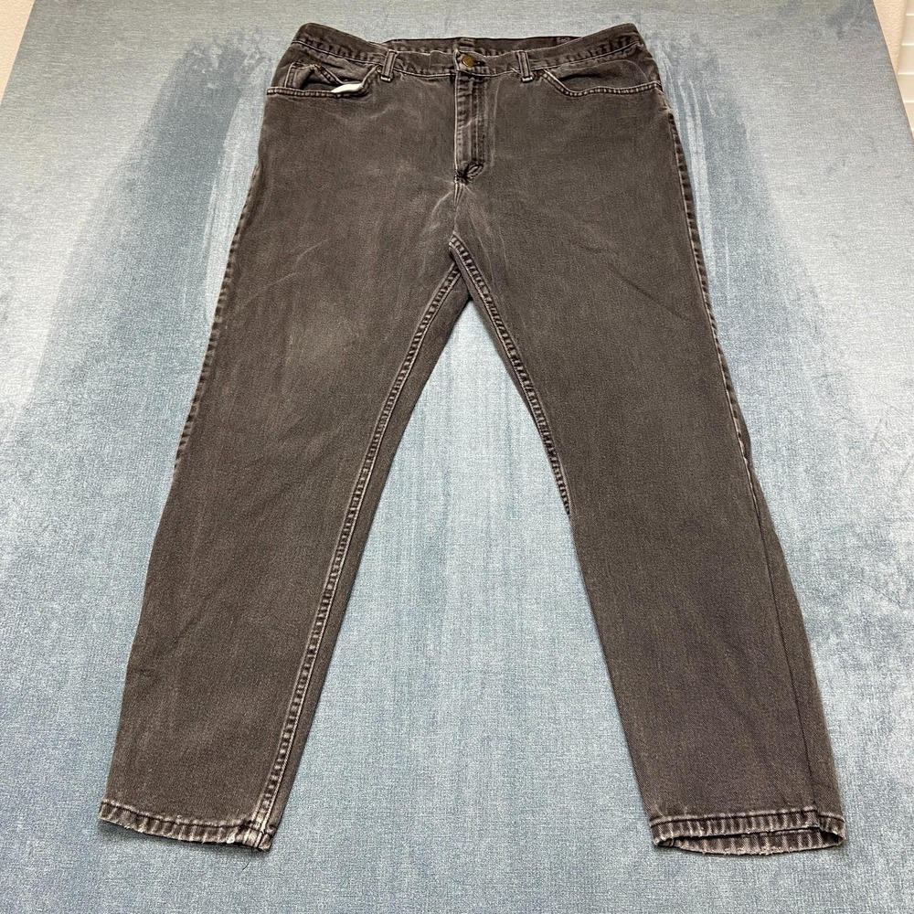 Lee Jeans Mens 36x29 Black Denim Dark Wash Everyday Wear Mid Rise Straight Leg